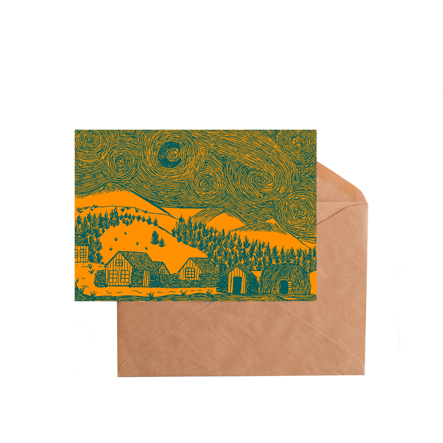 nieuwjaarskaart 'Sterrennacht in Ijsland'