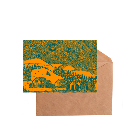 nieuwjaarskaart 'Sterrennacht in Ijsland'