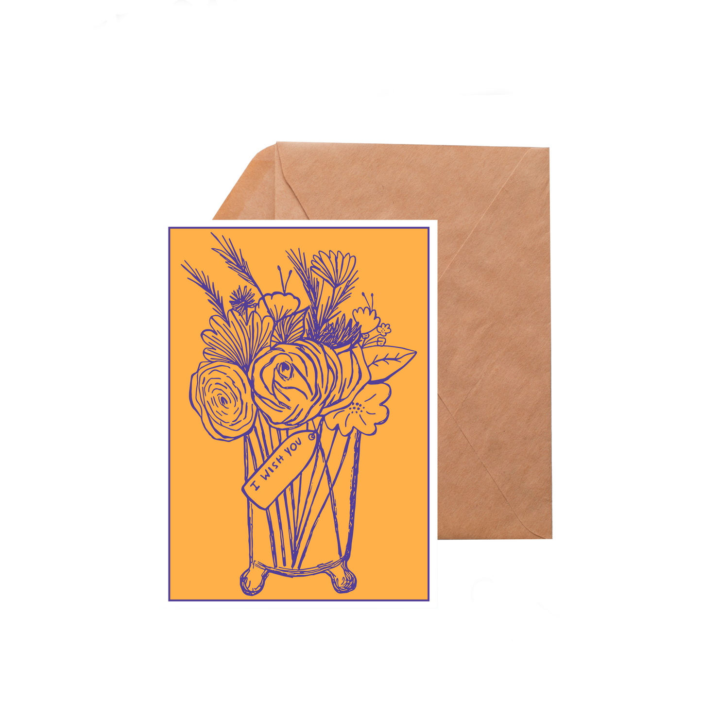 wenskaart 'Bloemenvaas I wish you...'