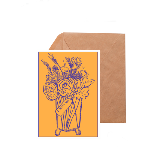 wenskaart 'Bloemenvaas I wish you...'