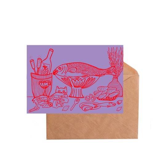 nieuwjaarskaart 'Visfestijn'